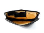 Cartable 1 soufflet en cuir nubuck noir