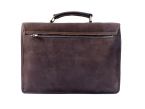 Cartable 1 soufflet en cuir nubuck marron