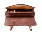 Cartable 1 soufflet en cuir nubuck marron