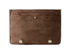 Cartable 1 soufflet en cuir nubuck marron
