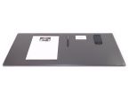 Grand sous-main cossu de bureau en cuir gris - 80x40 cm