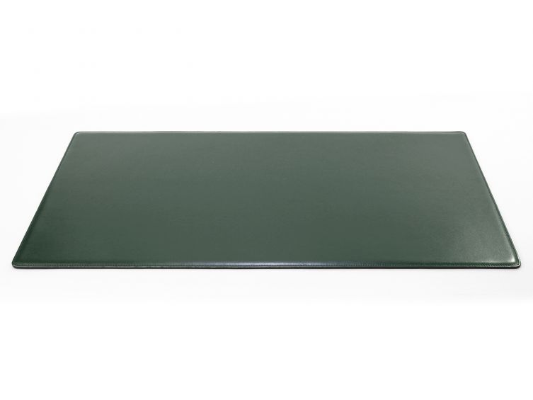Grand sous-main cossu de bureau en cuir vert - 80x40 cm