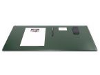 Grand sous-main cossu de bureau en cuir vert - 80x40 cm
