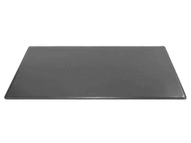 Sous-main cossu de bureau - XL - en cuir gris - 80x50 cm
