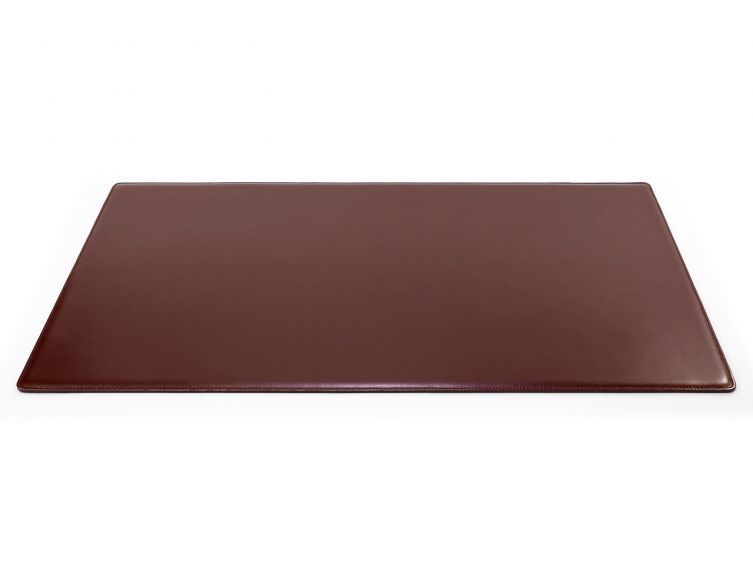 Sous-main cossu de bureau - XL - en cuir marron - 80x50 cm