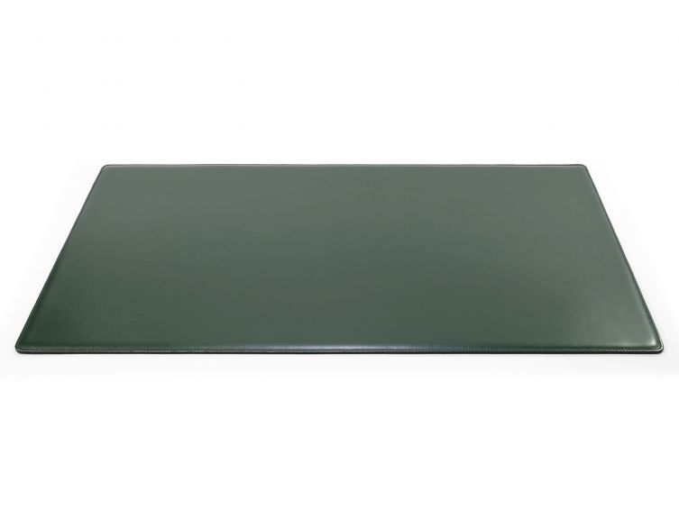 Sous-main cossu de bureau - XL - en cuir vert - 80x50 cm
