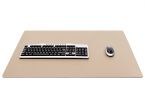 Grand sous-mains - en cuir beige - 80x50 cm