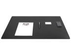 Grand sous-main en cuir noir -XL- 80x50 cm