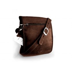 Sacoche baroudeur cuir chocolat