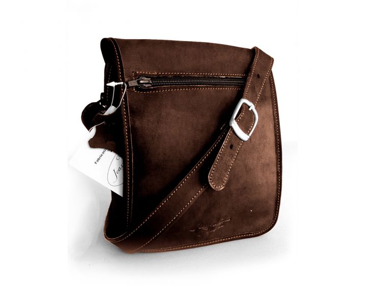 Sacoche baroudeur cuir chocolat