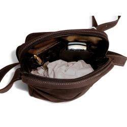 Sacoche baroudeur cuir chocolat