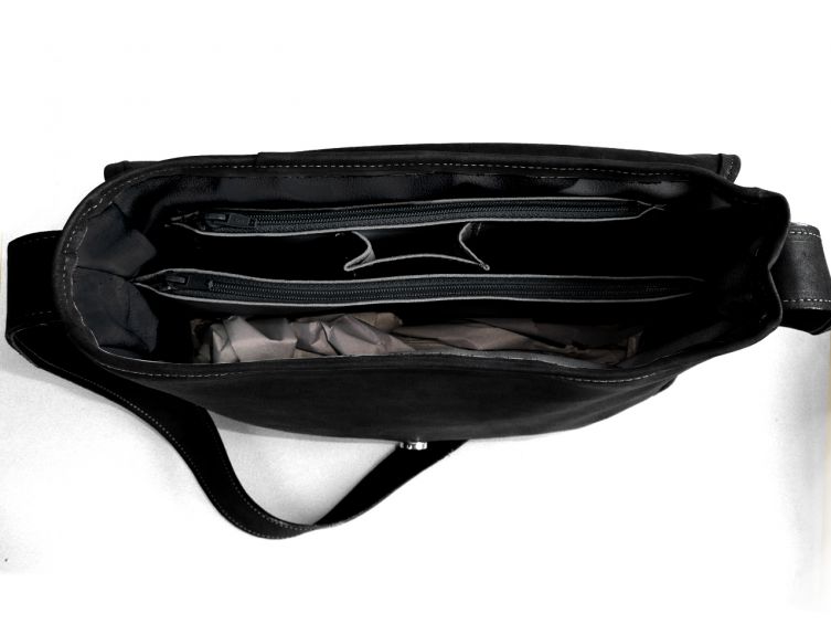 Sac Besace cuir fermeture à rabat Amandine 600