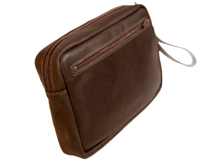 Sacoche homme en cuir gold à main