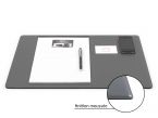Sous-main cossu en cuir gris - standard - 50x34 cm 