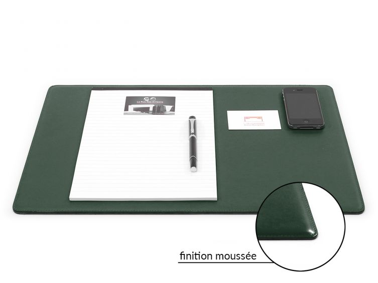 Sous-main cossu en cuir vert - standard - 50x34 cm 
