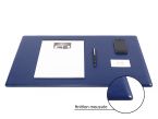 Sous-main cossu de bureau en cuir bleu - moyen - 60x40 cm 