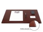 Sous-main cossu de bureau cuir marron - moyen - 60x40 cm 