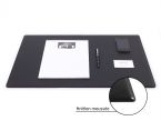 Sous-main cossu de bureau cuir noir - moyen - 60x40 cm 