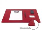 Sous-main cossu de bureau en cuir rouge - moyen - 60x40 cm 