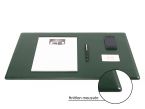 Sous-main cossu de bureau en cuir vert - moyen - 60x40 cm 