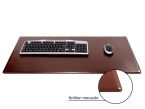 Grand sous-main cossu de bureau en cuir marron - 80x40 cm 
