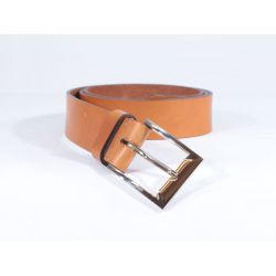 Ceinture cuir marron Gold, boucle élégante acier poli 4041