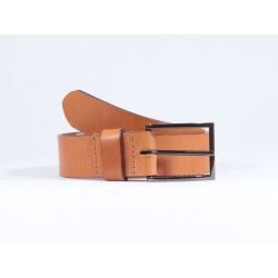 Ceinture cuir marron Gold, boucle universelle brillante 4050