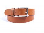 Ceinture cuir marron Gold, boucle rectangle acier poli 4032