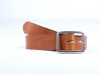Ceinture cuir marron Gold, superbe boucle laiton massif 4035