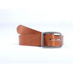 Ceinture cuir marron Gold, superbe boucle laiton massif 4035