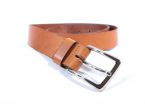 Ceinture cuir marron Gold, boucle élégante acier poli 4037