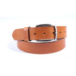 Ceinture cuir marron Gold, boucle ogive deux tons 4043