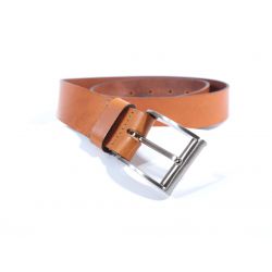 Ceinture cuir marron Gold, boucle barres fines et arrondies 4044