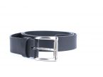Ceinture cuir noir, boucle massive satinée poli 4040