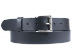 Ceinture cuir noir, boucle massive satinée poli 4040
