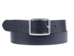 Ceinture cuir noir, boucle double finition satinée 4034