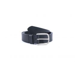 Ceinture cuir noir boucle à motif 4030