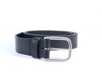 Ceinture cuir noir boucle à motif 4030