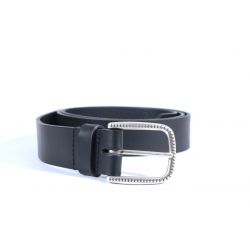Ceinture cuir noir boucle à motif 4030