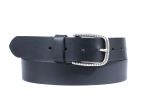Ceinture cuir noir boucle à motif 4030