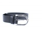 Ceinture cuir noir boucle arrondie et massive 4029