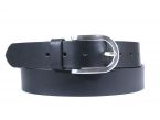 Ceinture cuir noir boucle arrondie et massive 4029