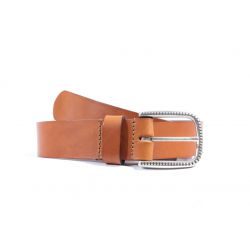 Ceinture cuir marron Gold boucle à motif 4030