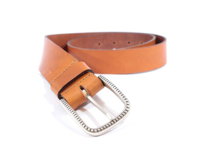 Ceinture cuir marron Gold boucle à motif 4030