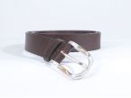 Ceinture cuir noir boucle arrondie et massive 4029