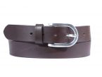 Ceinture cuir noir boucle arrondie et massive 4029