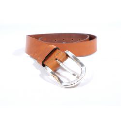 Ceinture cuir marron clair, boucle fer à cheval 4029