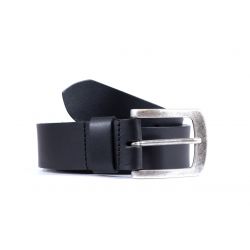 Ceinture cuir 40mm noir, boucle acier vieilli belle presence 4071