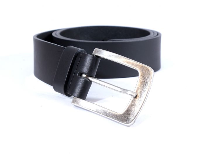 Ceinture cuir 40mm noir, boucle acier vieilli belle presence 4071