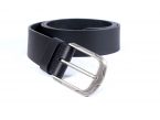 Ceinture cuir 40mm noir, boucle moderne acier vieilli 4069